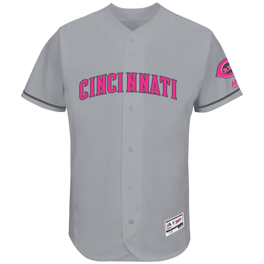 Cincinnati Reds Majestic Mother's Day Flex Base Team Jersey - Gray