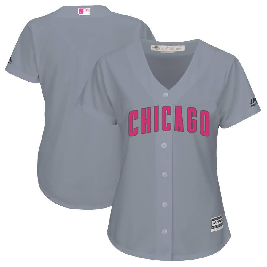 Chicago Cubs Majestic Women's Mother's Day Cool Base Replica Team Jersey - Gray