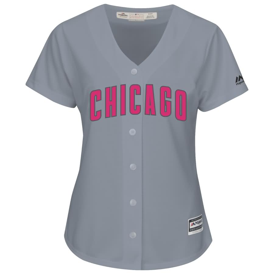 Chicago Cubs Majestic Women's Mother's Day Cool Base Replica Team Jersey - Gray