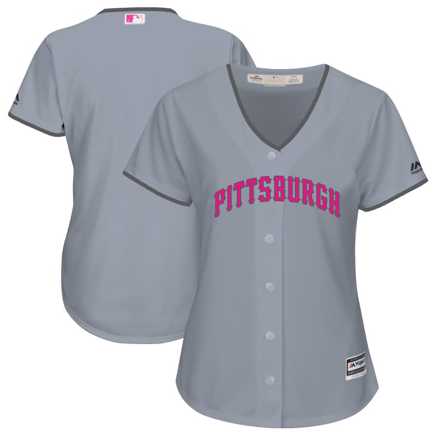 Pittsburgh Pirates Majestic Women's Mother's Day Cool Base Replica Team Jersey - Gray