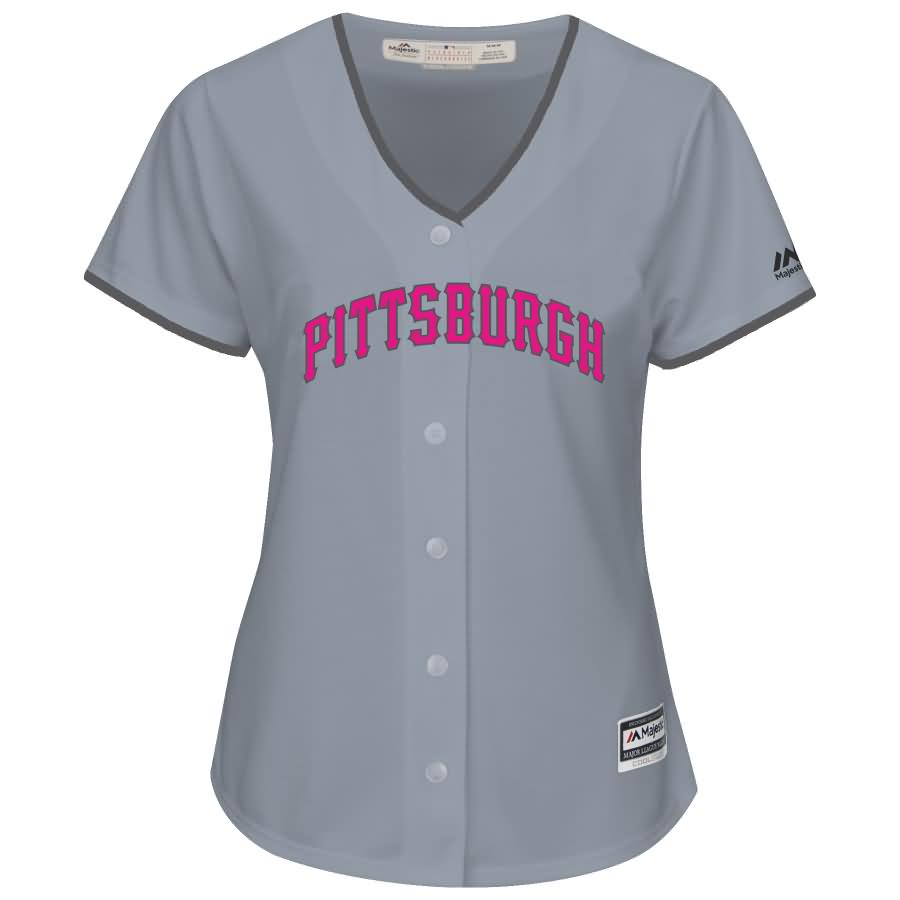 Pittsburgh Pirates Majestic Women's Mother's Day Cool Base Replica Team Jersey - Gray