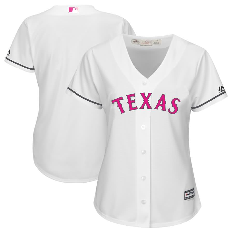 Texas Rangers Majestic Women's Mother's Day Cool Base Replica Team Jersey - White