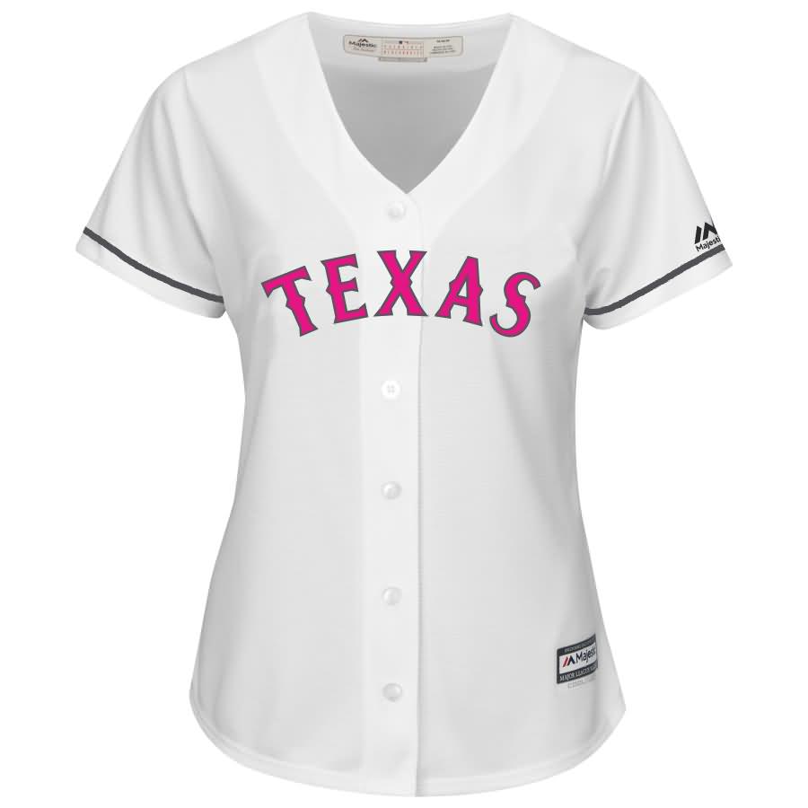 Texas Rangers Majestic Women's Mother's Day Cool Base Replica Team Jersey - White