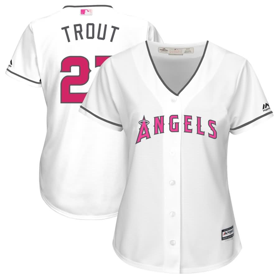 Mike Trout Los Angeles Angels Majestic Women's Mother's Day Cool Base Replica Jersey - White