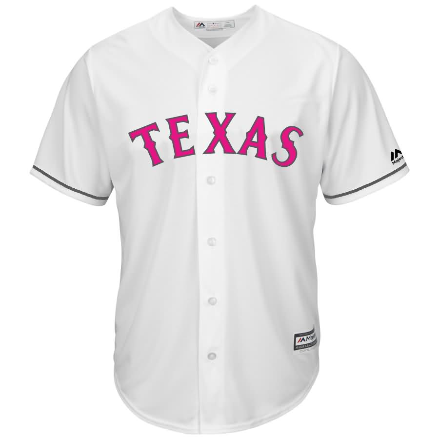 Cole Hamels Texas Rangers Majestic Mother's Day Cool Base Replica Jersey - White