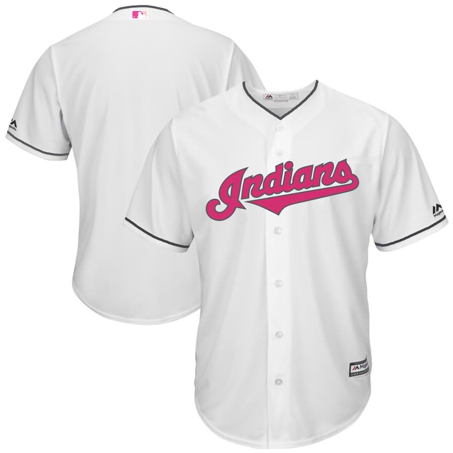 Cleveland Indians Majestic Mother's Day Cool Base Replica Team Jersey - White