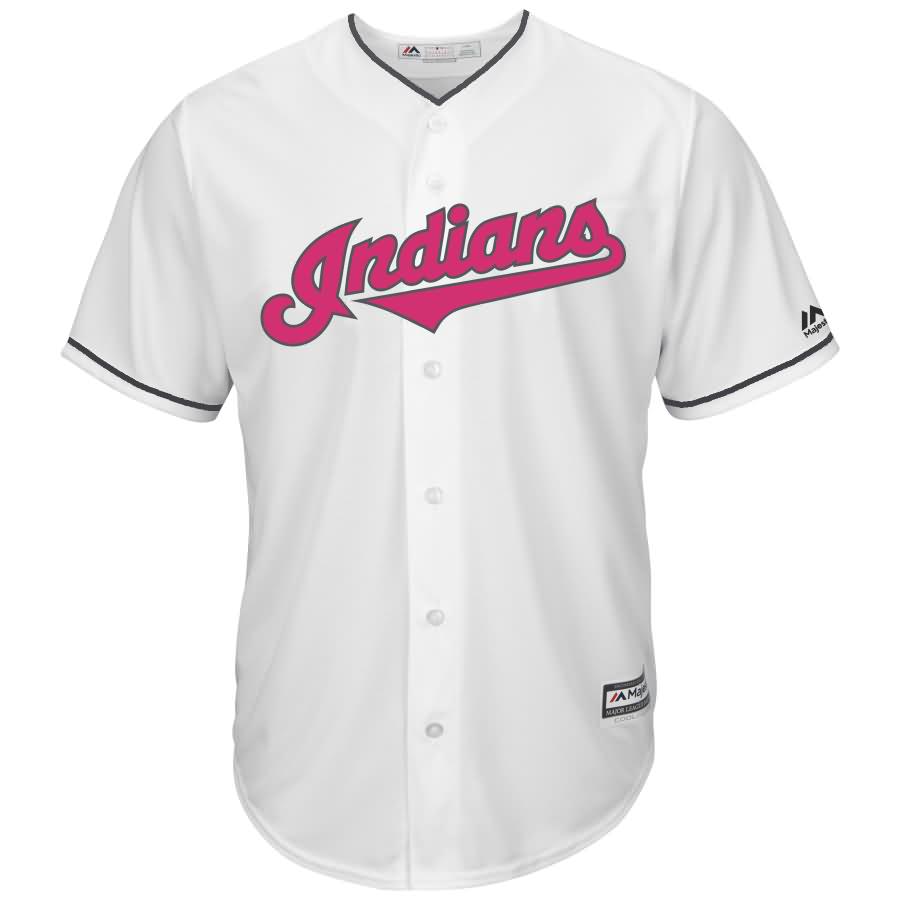 Cleveland Indians Majestic Mother's Day Cool Base Replica Team Jersey - White