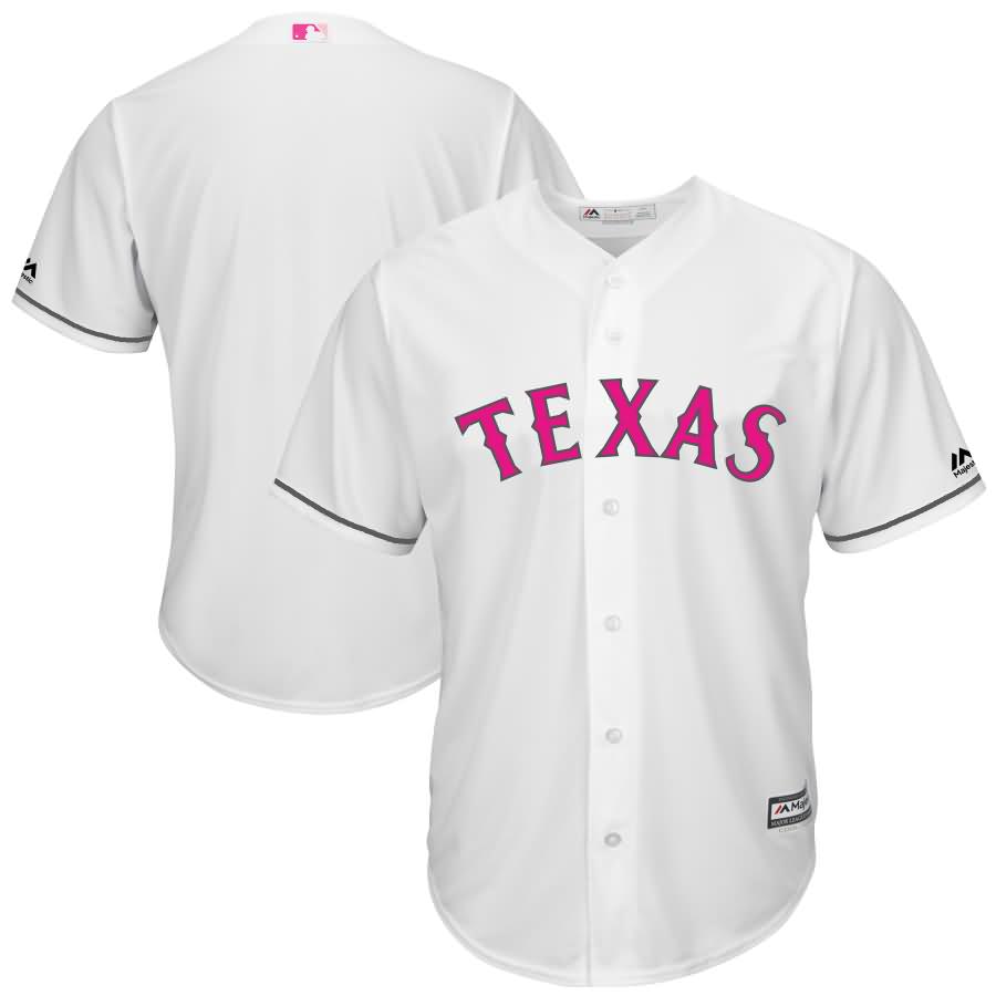 Texas Rangers Majestic Mother's Day Cool Base Replica Team Jersey - White