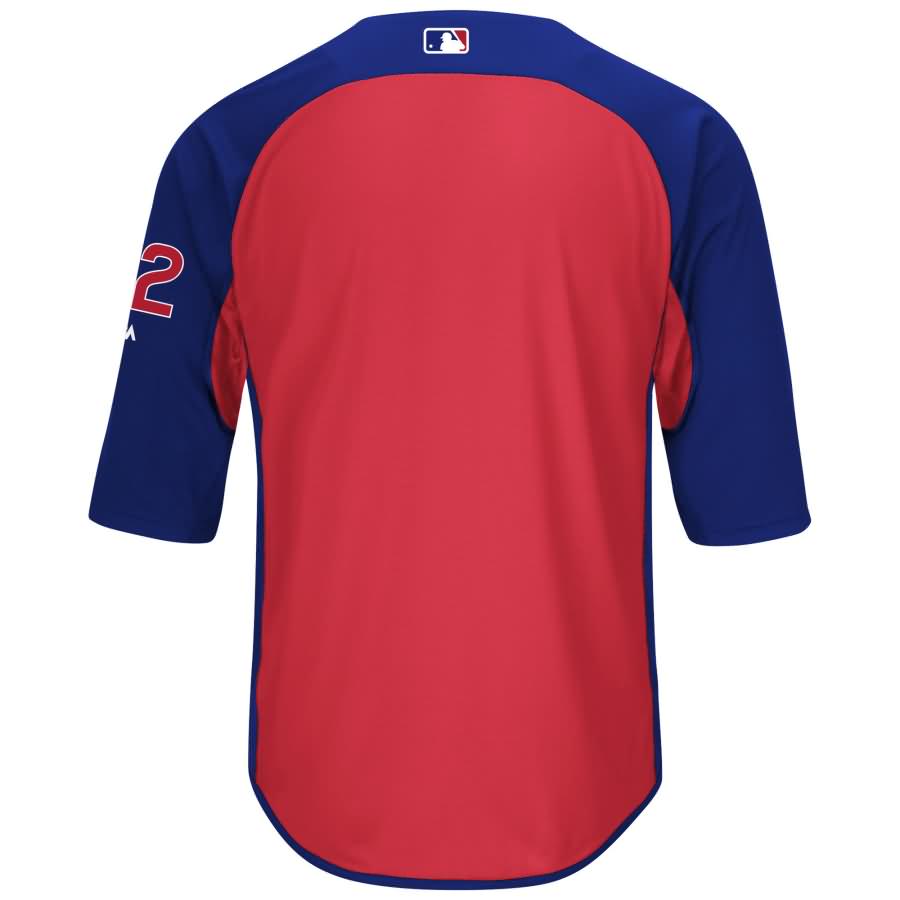 Kyle Schwarber Chicago Cubs Majestic Authentic Collection On-Field 3/4-Sleeve Player Batting Practice Jersey - Royal