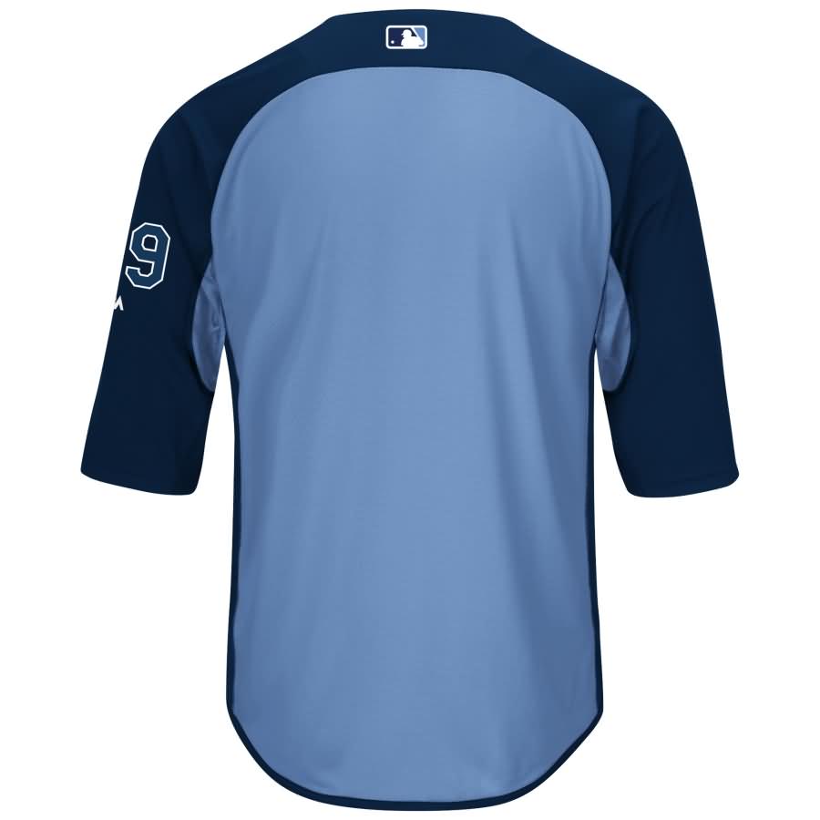 Kevin Kiermaier Tampa Bay Rays Majestic Authentic Collection On-Field 3/4-Sleeve Player Batting Practice Jersey - Navy/Light Blue