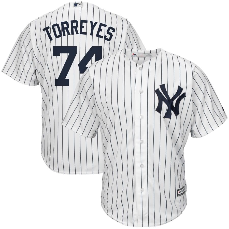 Ronald Torreyes New York Yankees Majestic Home Official Cool Base Replica Player Jersey - White/Navy