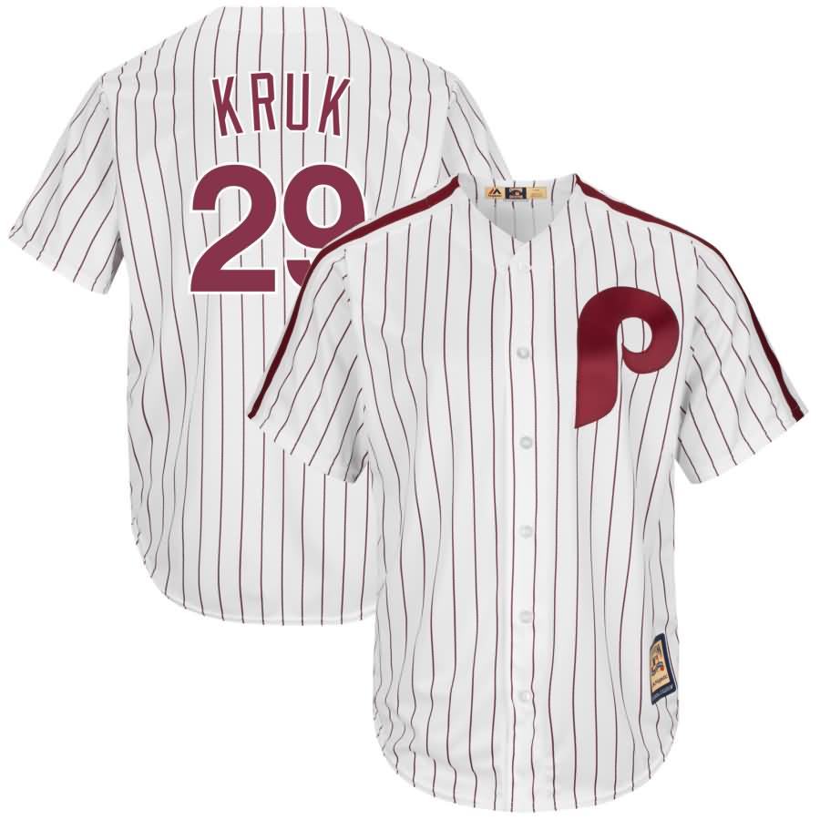 John Kruk Philadelphia Phillies Majestic Cooperstown Collection Cool Base Player Jersey - White