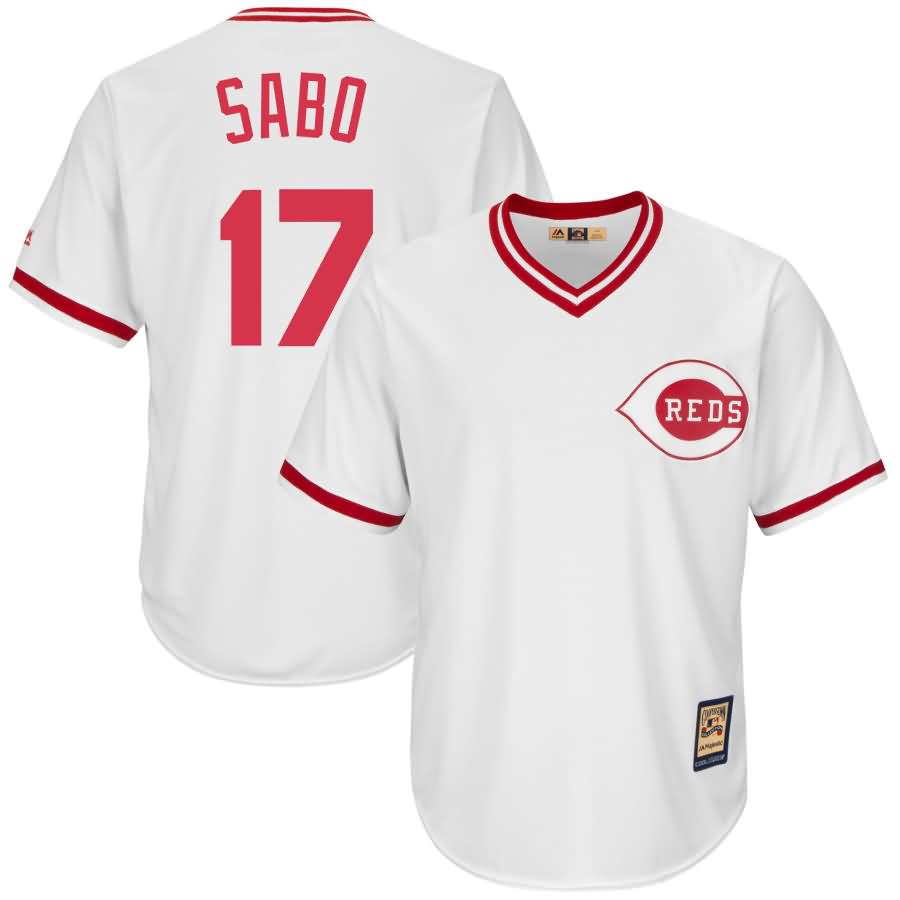 Chris Sabo Cincinnati Reds Majestic Cooperstown Collection Cool Base Player Jersey - White