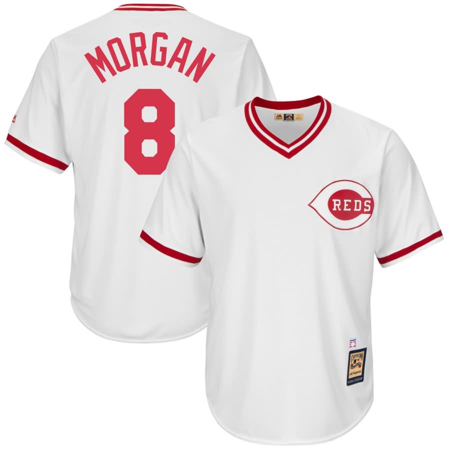 Joe Morgan Cincinnati Reds Majestic Cooperstown Collection Cool Base Player Jersey - White