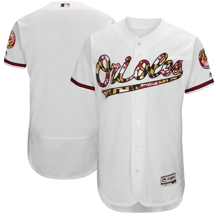 Baltimore Orioles Majestic Preakness Flex Base Team Jersey - White