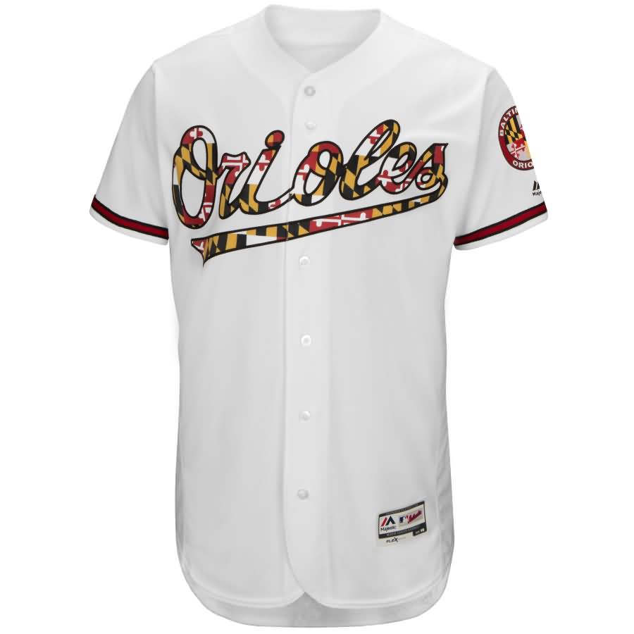 Baltimore Orioles Majestic Preakness Flex Base Team Jersey - White