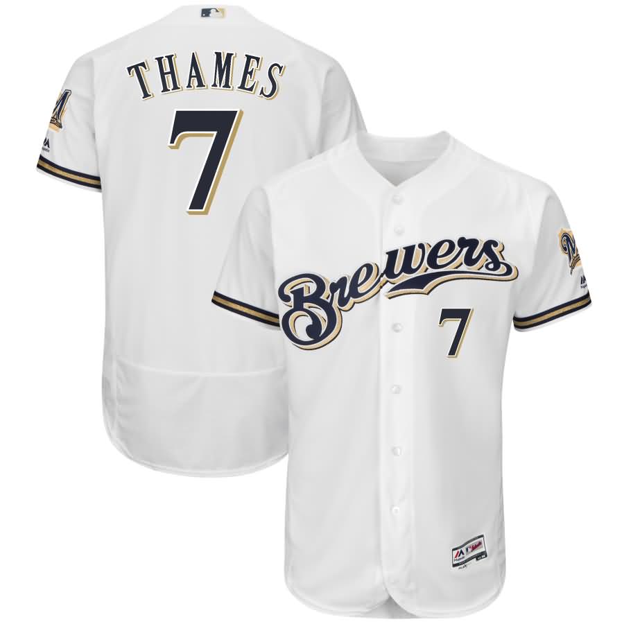 Eric Thames Milwaukee Brewers Majestic Flex Base Authentic Collection Jersey - White