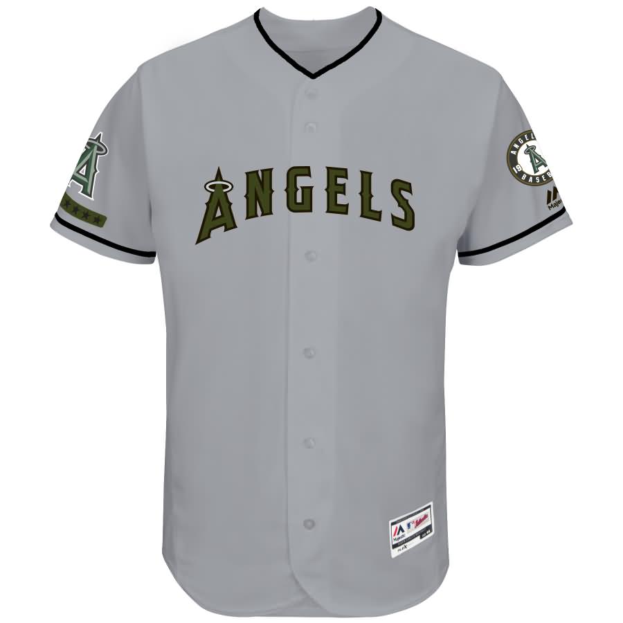 Los Angeles Angels Majestic 2017 Memorial Day Authentic Collection Flex Base Team Jersey - Gray