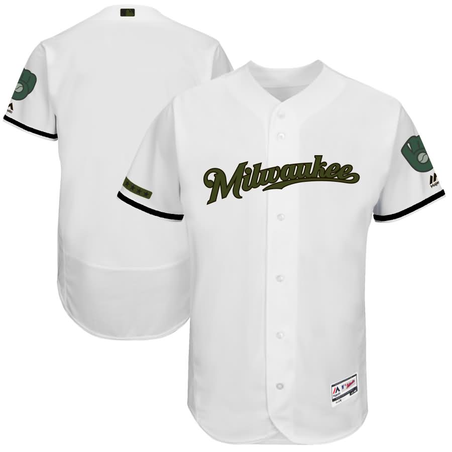 Milwaukee Brewers Majestic 2017 Memorial Day Authentic Collection Flex Base Team Jersey - White