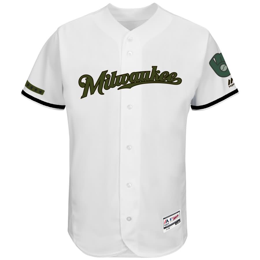 Milwaukee Brewers Majestic 2017 Memorial Day Authentic Collection Flex Base Team Jersey - White