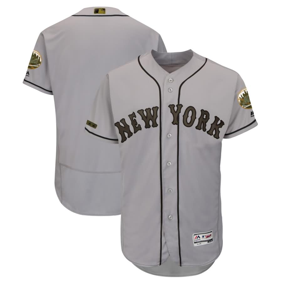 New York Mets Majestic 2018 Memorial Day Authentic Collection Flex Base Team Jersey - Gray