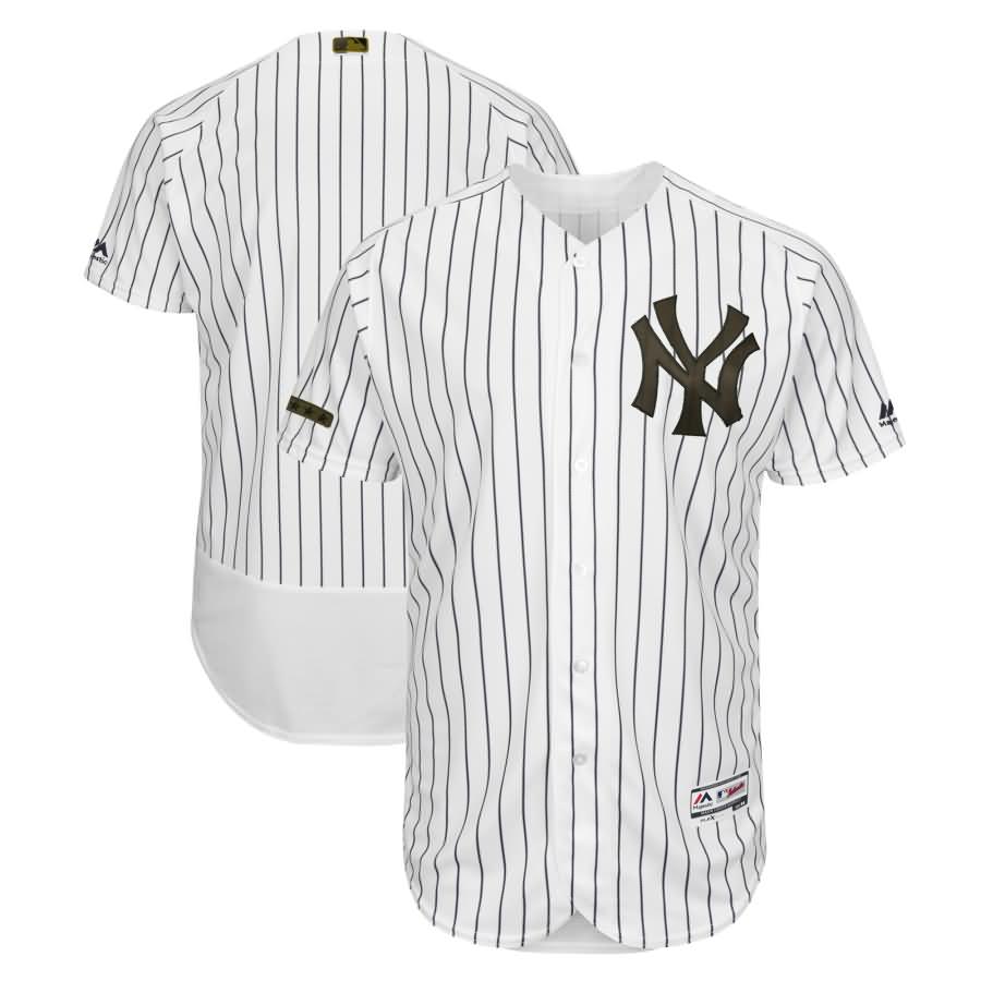 New York Yankees Majestic 2018 Memorial Day Authentic Collection Flex Base Team Jersey - White