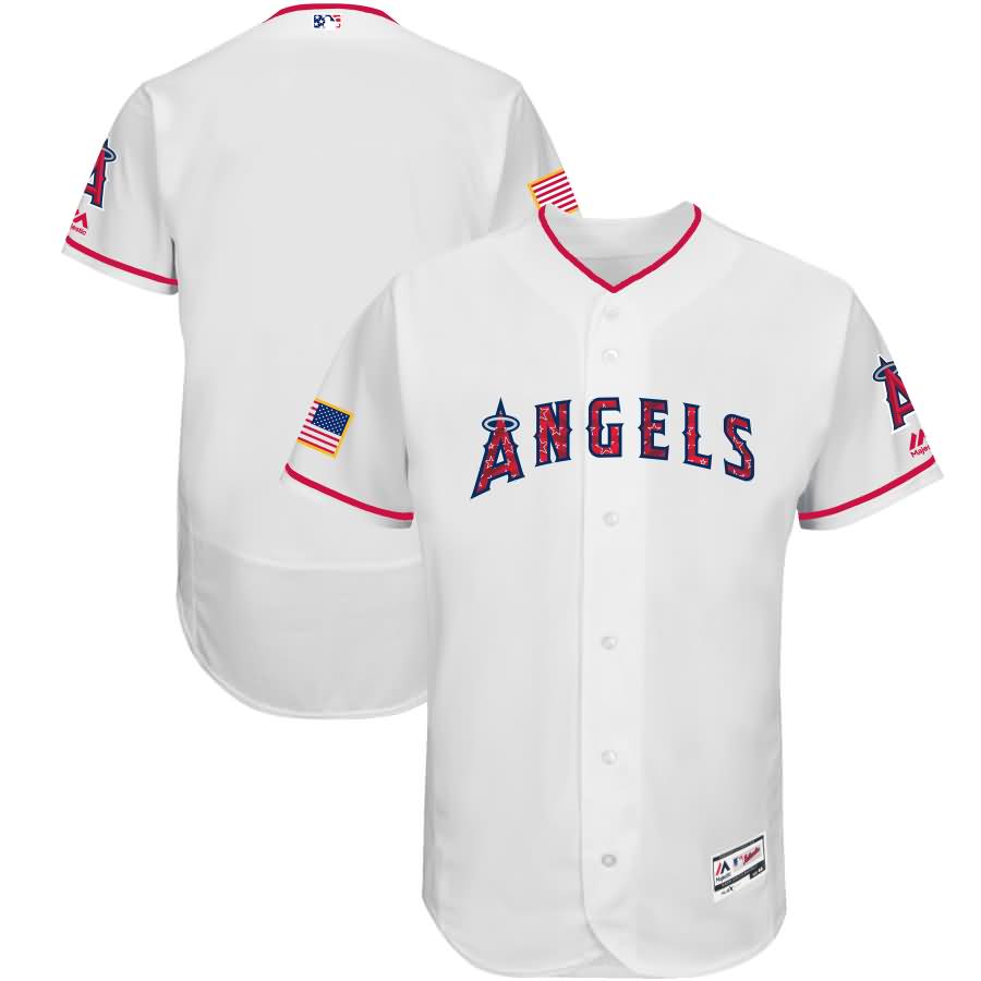 Los Angeles Angels Majestic 2017 Stars & Stripes Authentic Collection Flex Base Team Jersey - White