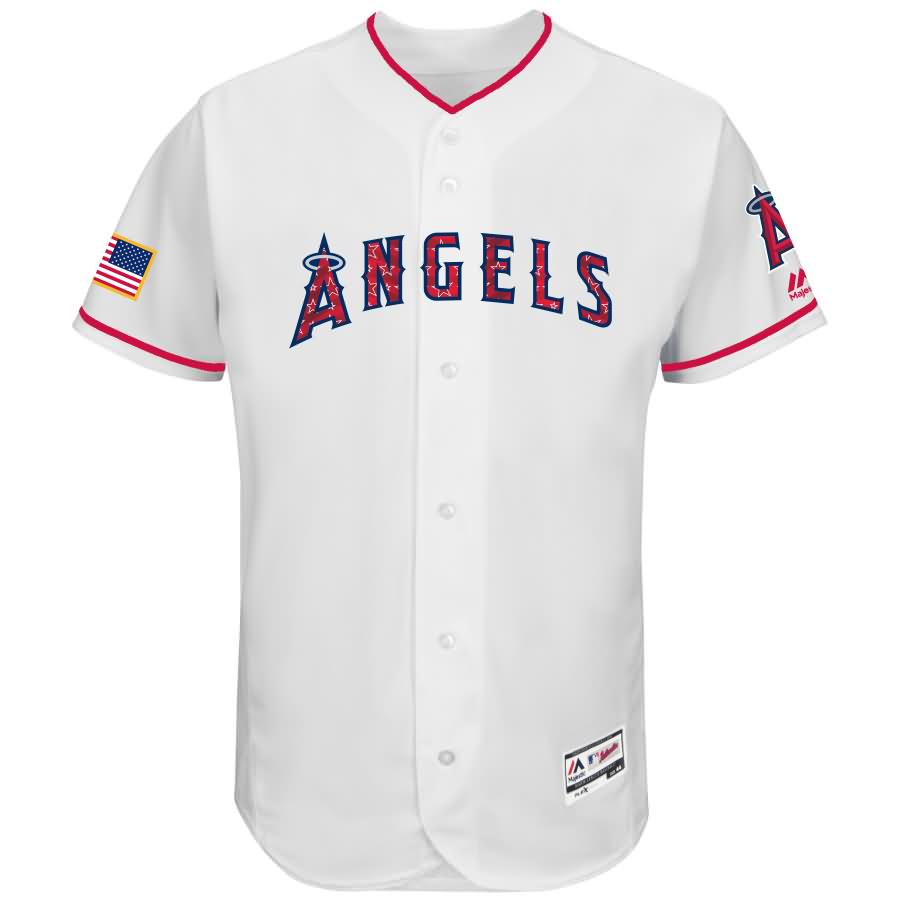 Los Angeles Angels Majestic 2017 Stars & Stripes Authentic Collection Flex Base Team Jersey - White