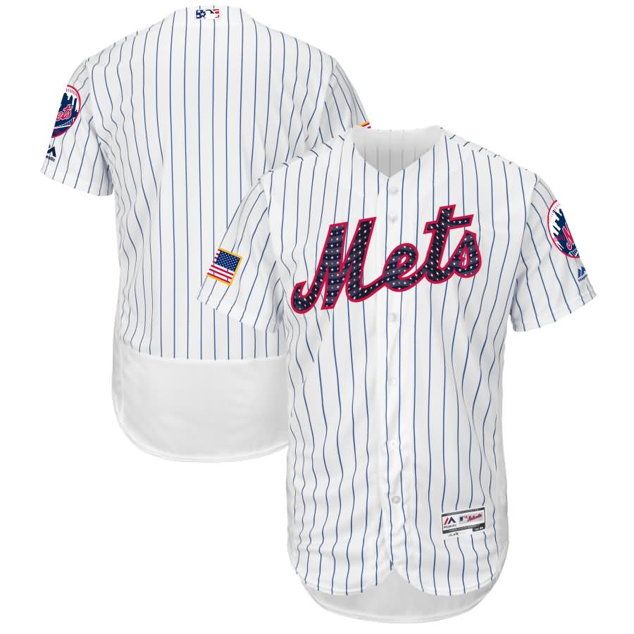 New York Mets Majestic 2017 Stars & Stripes Authentic Collection Flex Base Team Jersey - White