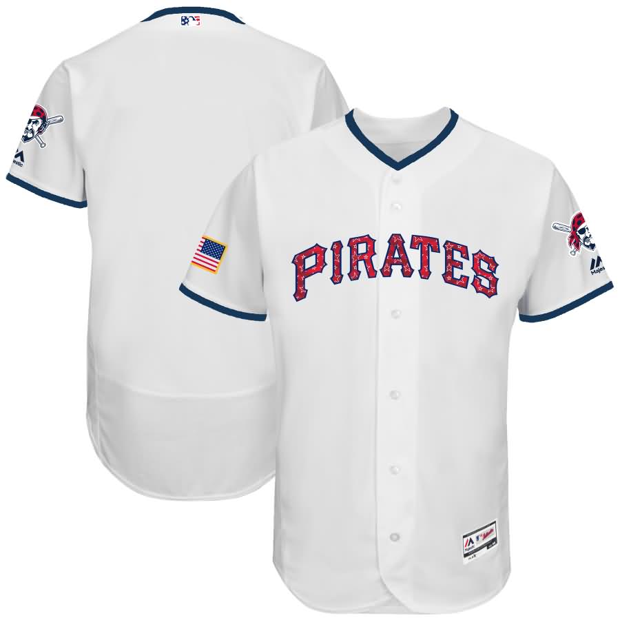 Pittsburgh Pirates Majestic 2017 Stars & Stripes Authentic Collection Flex Base Team Jersey - White