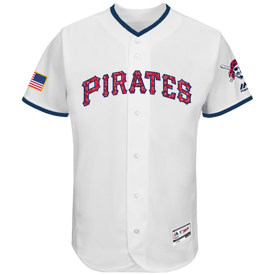 Pittsburgh Pirates Majestic 2017 Stars & Stripes Authentic Collection Flex Base Team Jersey - White