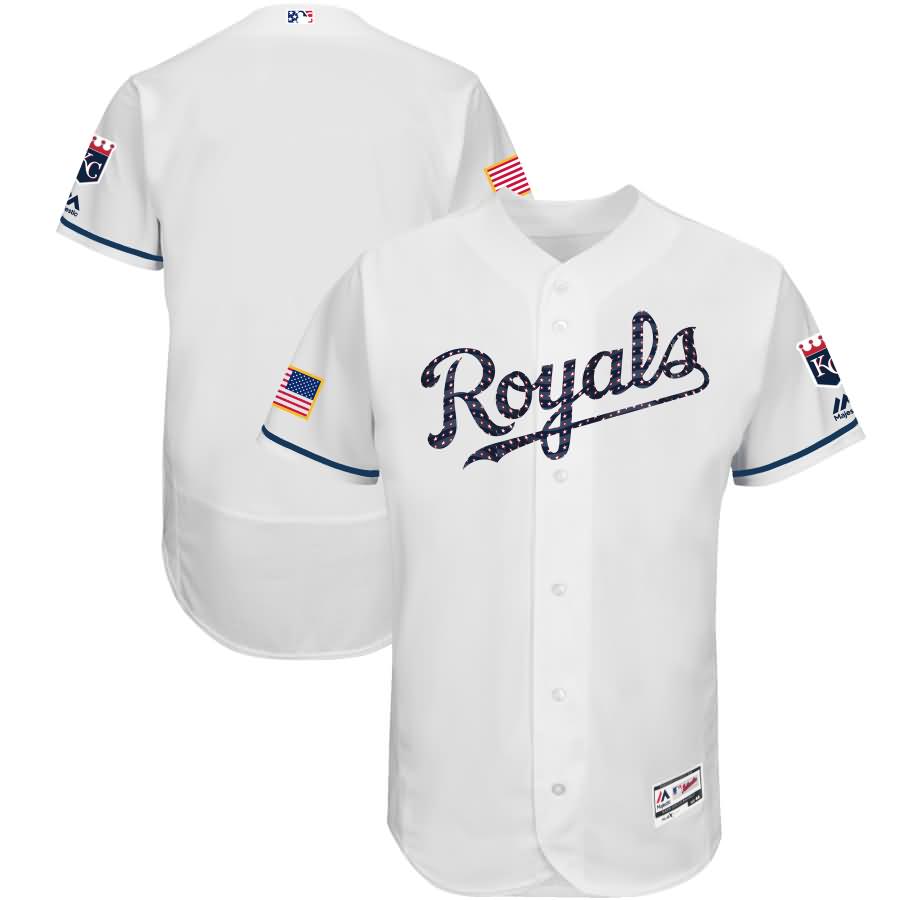 Kansas City Royals Majestic 2018 Stars and Stripes Authentic Collection Flex Base Team Jersey - White