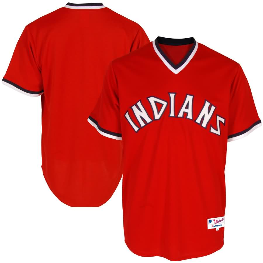 Men's Majestic Red Cleveland Indians Turn Back the Clock Authentic Jersey