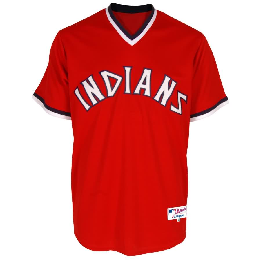 Men's Majestic Red Cleveland Indians Turn Back the Clock Authentic Jersey