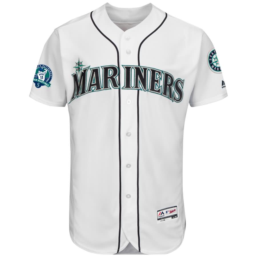 Edgar Martinez Seattle Mariners Majestic Number Retirement Authentic Player Jersey - White