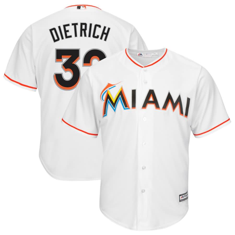 Derek Dietrich Miami Marlins Majestic Home Cool Base Replica Player Jersey - White