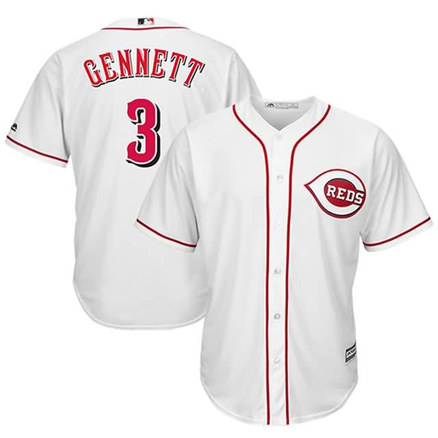 Scooter Gennett Cincinnati Reds Majestic Home Cool Base Replica Player Jersey - White