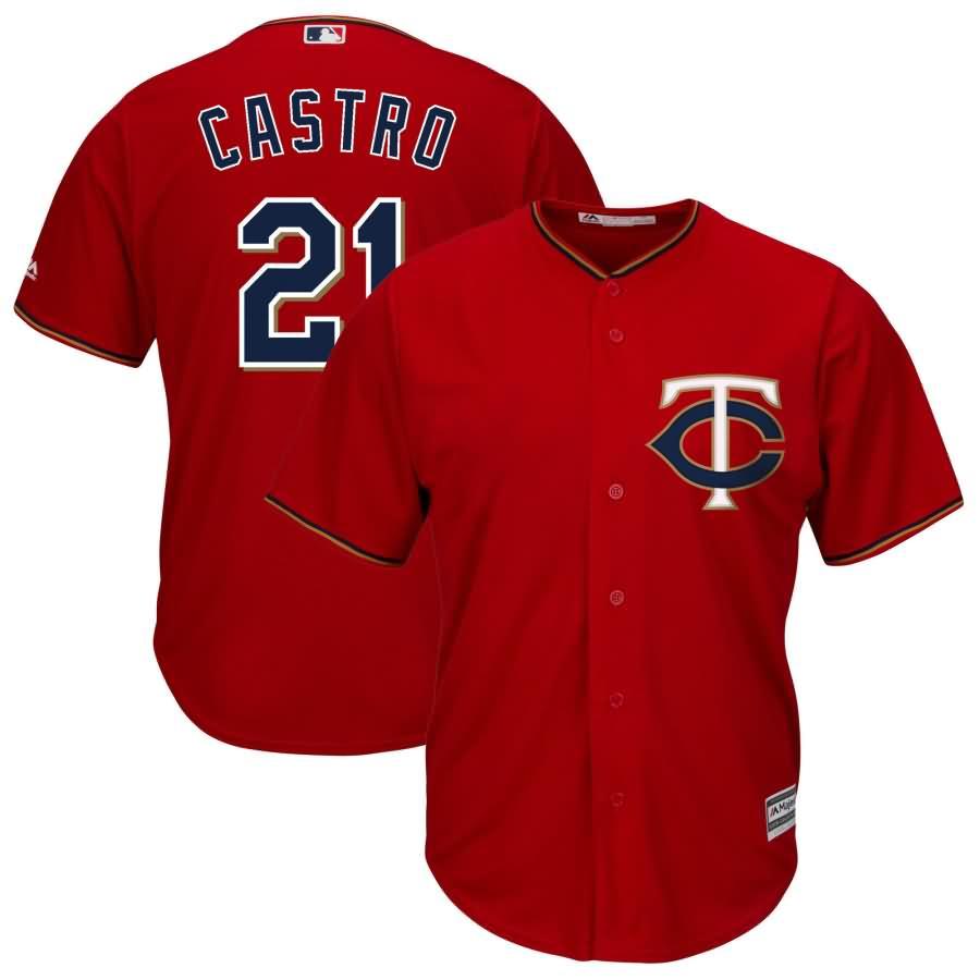 Jason Castro Minnesota Twins Majestic Alternate Cool Base Replica Player Jersey - Scarlet