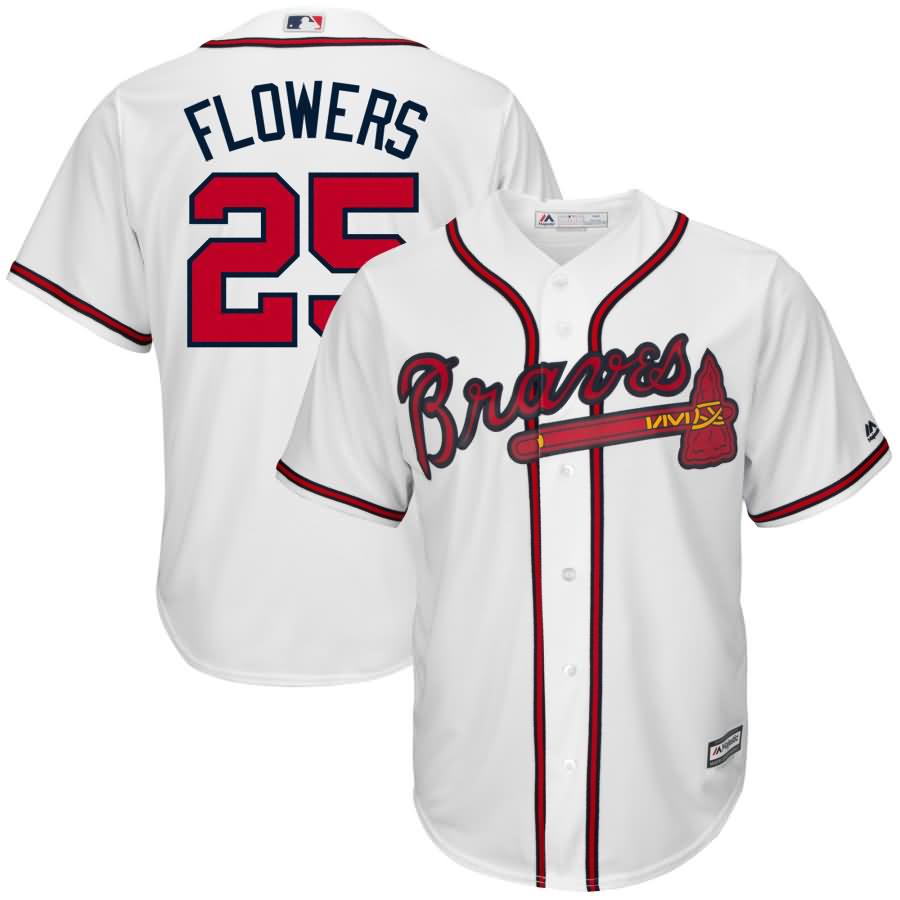 Tyler Flowers Atlanta Braves Majestic Home Cool Base Replica Player Jersey - White