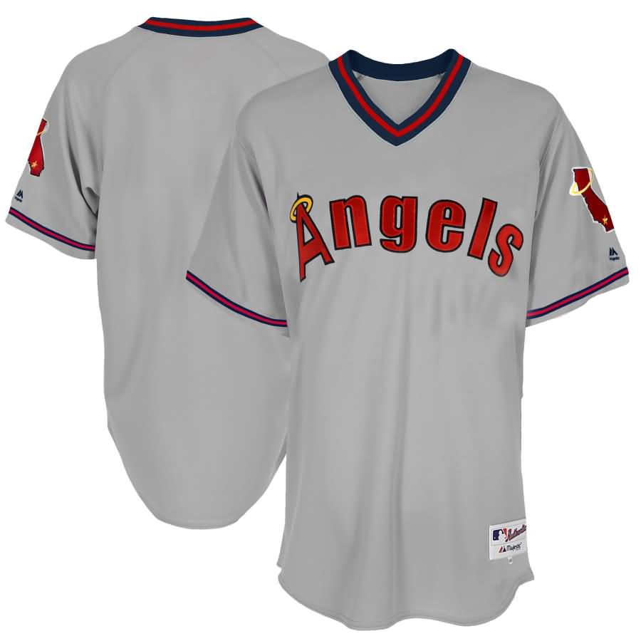 Los Angeles Angels Majestic 1977 Turn Back the Clock Authentic Team Jersey - Gray