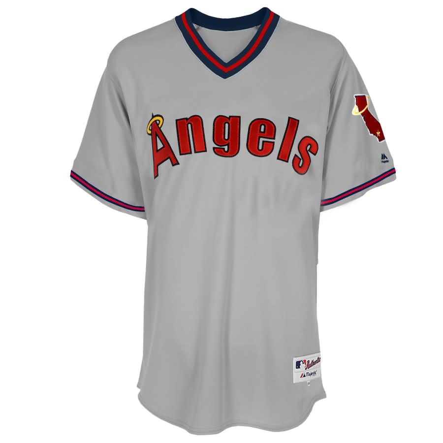 Los Angeles Angels Majestic 1977 Turn Back the Clock Authentic Team Jersey - Gray