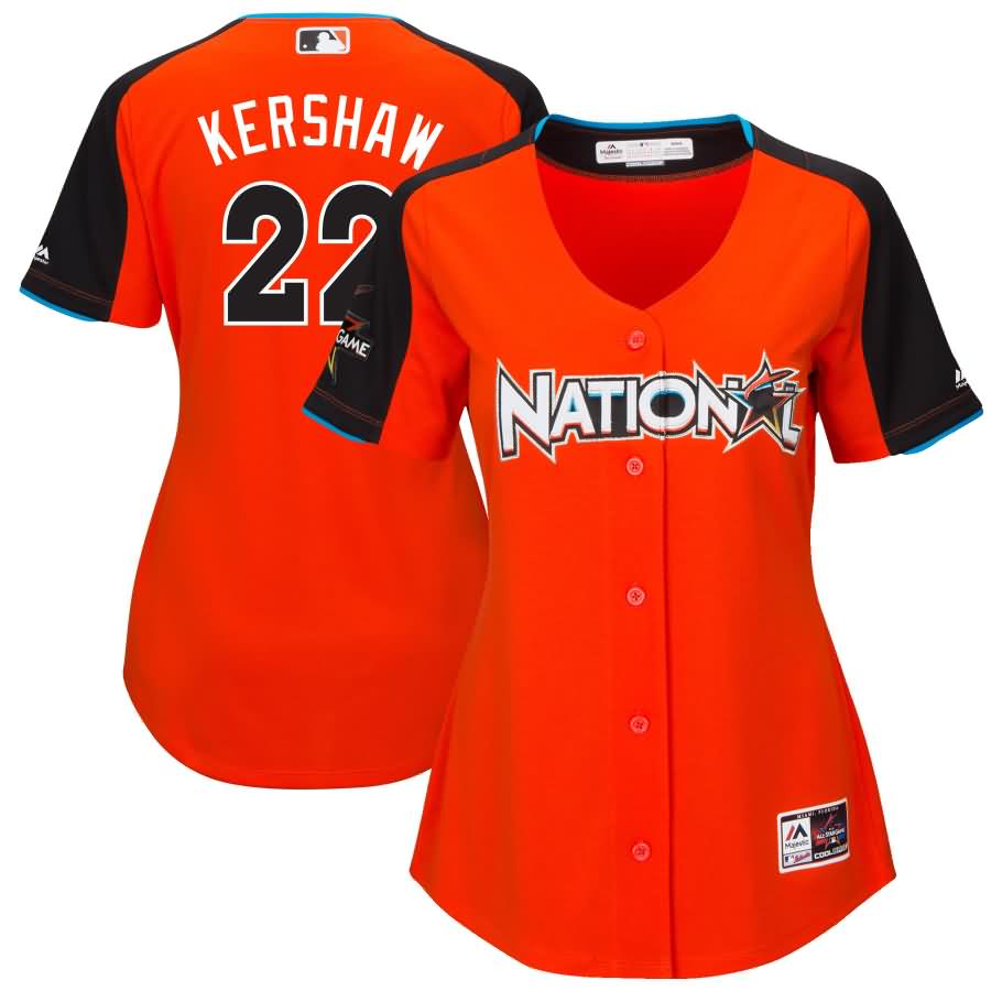 Clayton Kershaw National League Majestic Women's 2017 MLB All-Star Game Home Run Derby Jersey - Orange