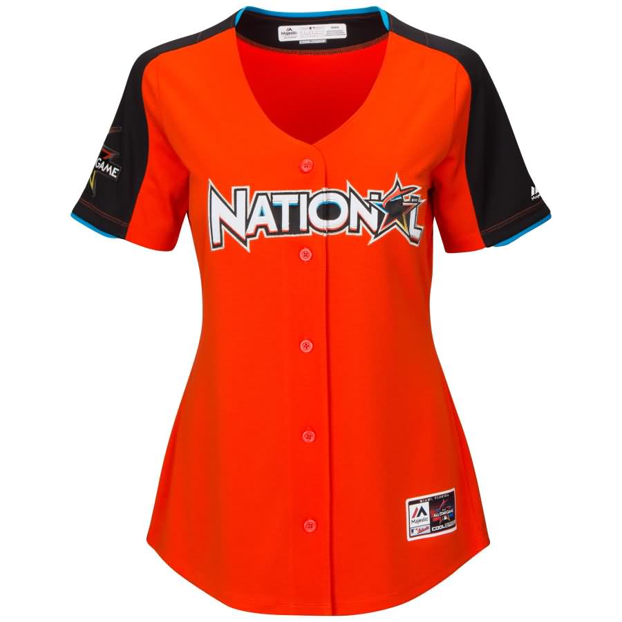 Clayton Kershaw National League Majestic Women's 2017 MLB All-Star Game Home Run Derby Jersey - Orange