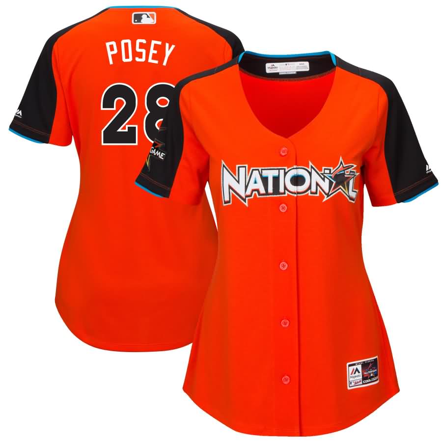 Buster Posey National League Majestic Women's 2017 MLB All-Star Game Home Run Derby Jersey - Orange