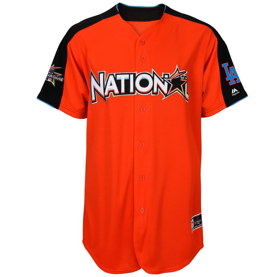 Corey Seager National League Majestic 2017 MLB All-Star Game Authentic Home Run Derby Jersey - Orange