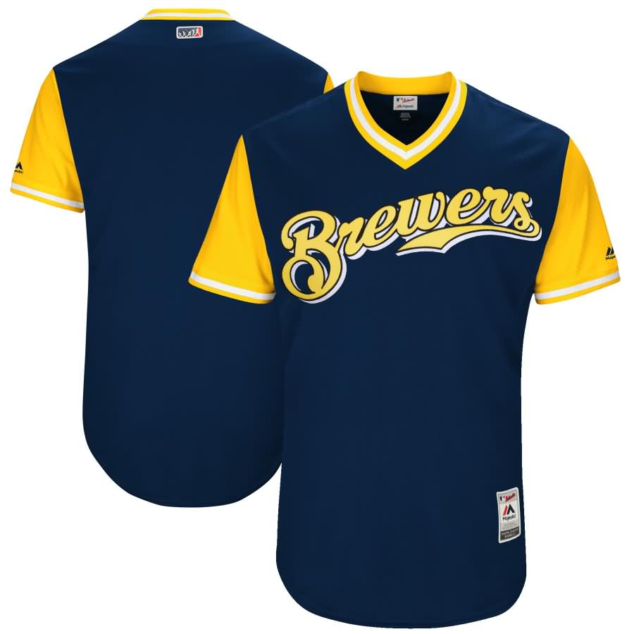 Milwaukee Brewers Majestic 2017 Players Weekend Authentic Team Jersey - Navy