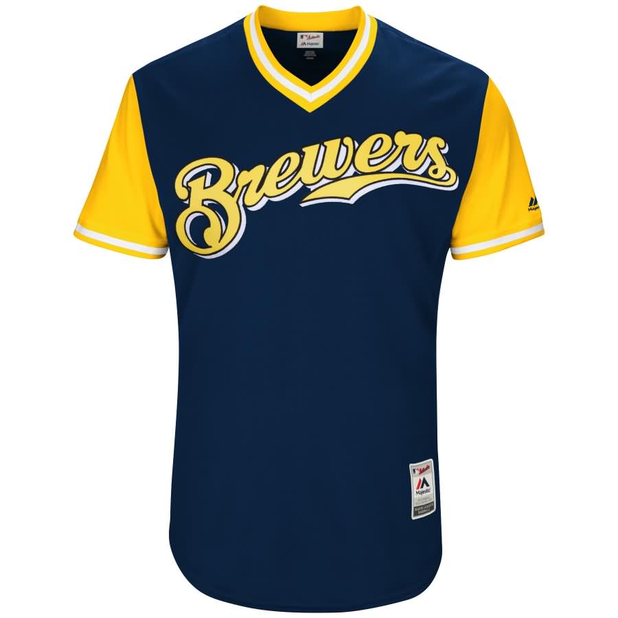 Milwaukee Brewers Majestic 2017 Players Weekend Authentic Team Jersey - Navy