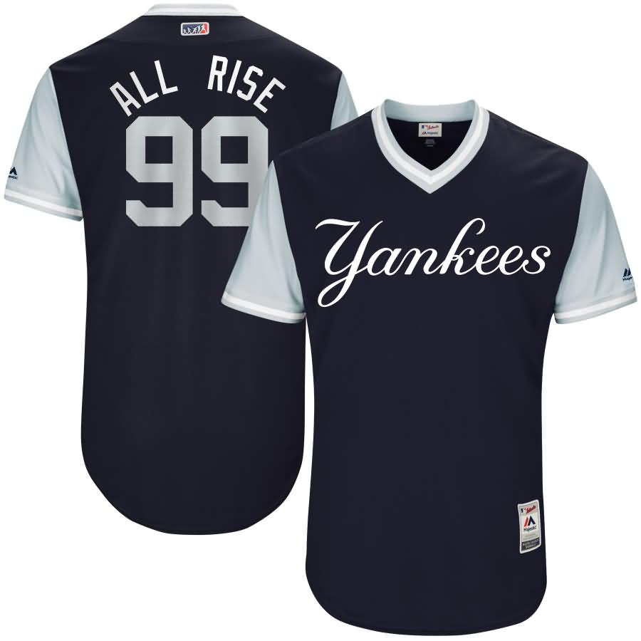 Aaron Judge "All Rise" New York Yankees Majestic 2017 Little League World Series Authentic Players Weekend Classic Jersey - Navy/Gray