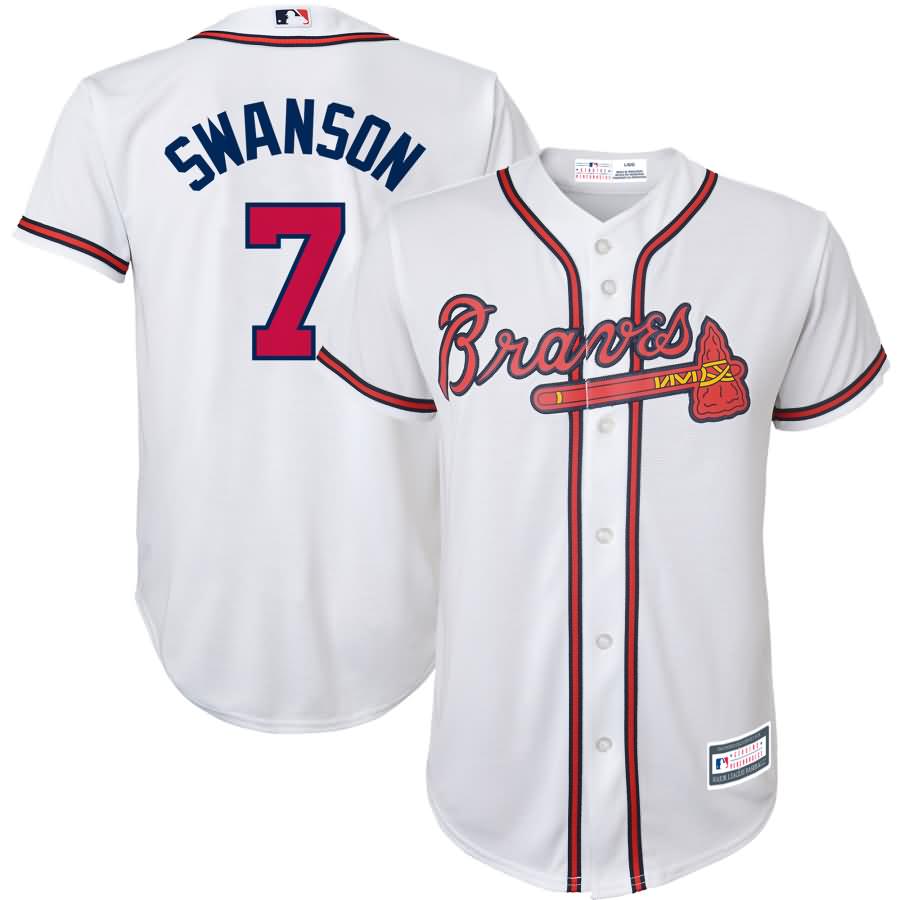 Dansby Swanson Atlanta Braves Youth Replica Player Jersey - White