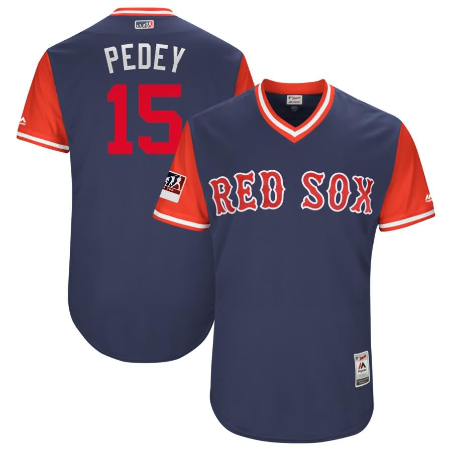 Dustin Pedroia "Pedey" Boston Red Sox Majestic 2018 Players' Weekend Authentic Jersey - Navy/Red